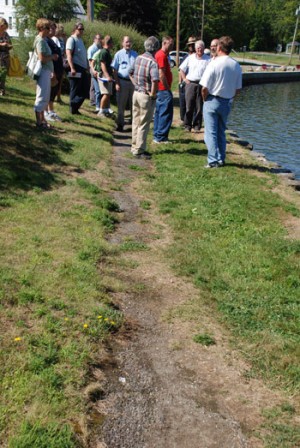 Joan Walton, a community and regional transportation planner with the Androscoggin Valley Council of Governments, leads Wilton officials and residents on a "walking tour" in 2010